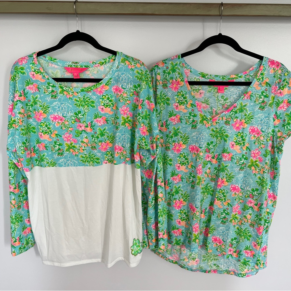 EUC Lilly Pulitzer Disney tops in XL